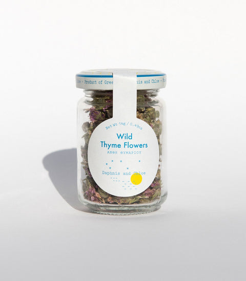 Daphni's and Chloe Wild Thyme Flower Glass Jar