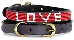 Ubuntu Beaded Leather Dog Collar
