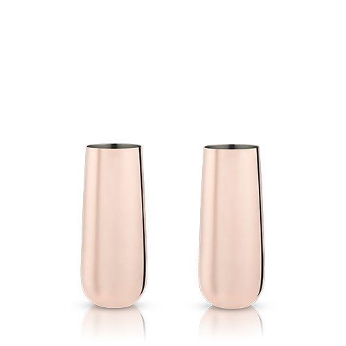 Viski Copper Stemless Wine Glasses