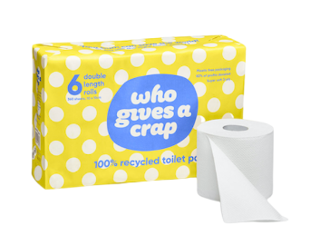 Who Gives a Crap - 100% Recycled Toilet Paper Double Length Rolls  6 pk