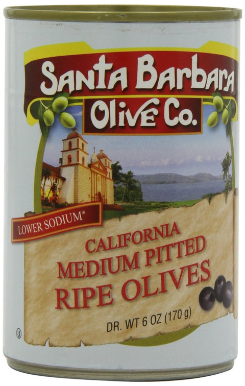 Santa Barbara Olive Co Medium Pitted Black Olives
