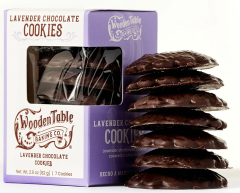 Wooden Table Lavender Chocolate Cookies