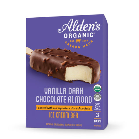 Alden's Organic Vanilla Dark Chocolate Almond Bar