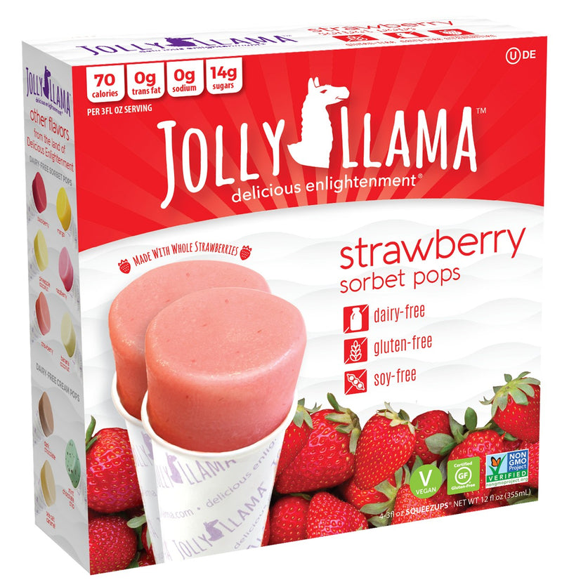 Jolly Llama Strawberry Sorbet Pop
