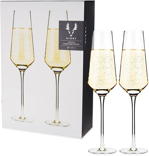 Viski Crystal Champagne Flutes